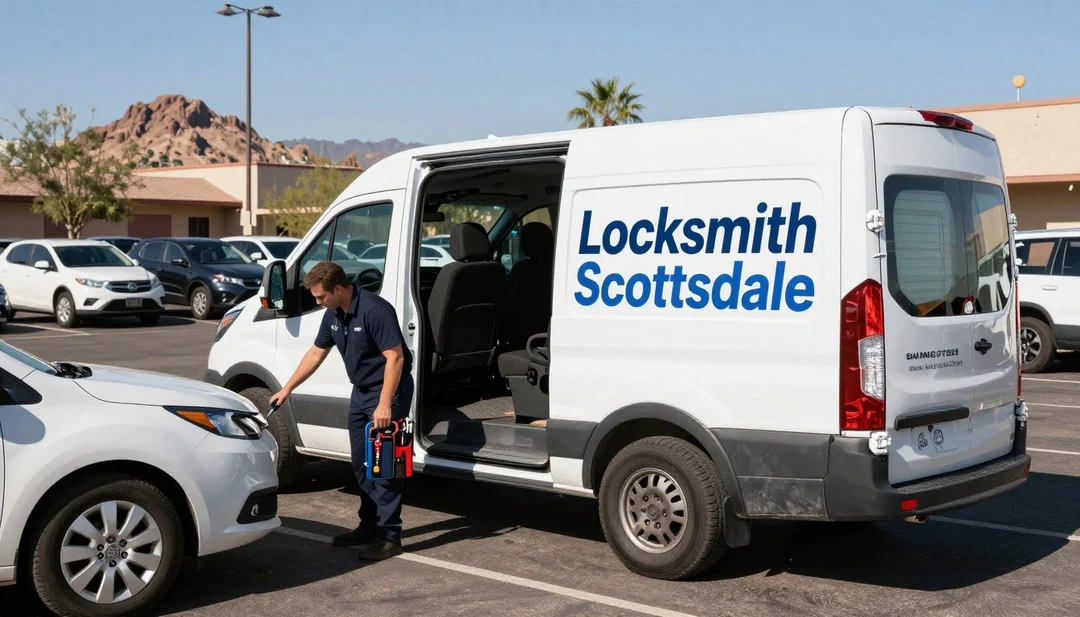 Professional locksmith providing service in Old Town Scottsdale downtown district