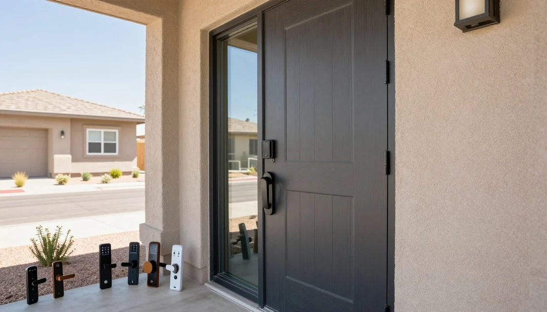 Mobile residential locksmith arriving at a Phoenix home for service