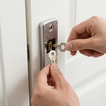 Residential locksmith helping a homeowner during a house lockout in Phoenix